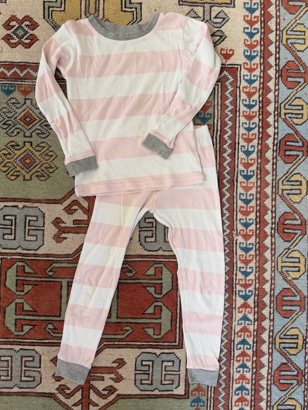 Burt’s Bees' Pink and White cotton Pajama Set